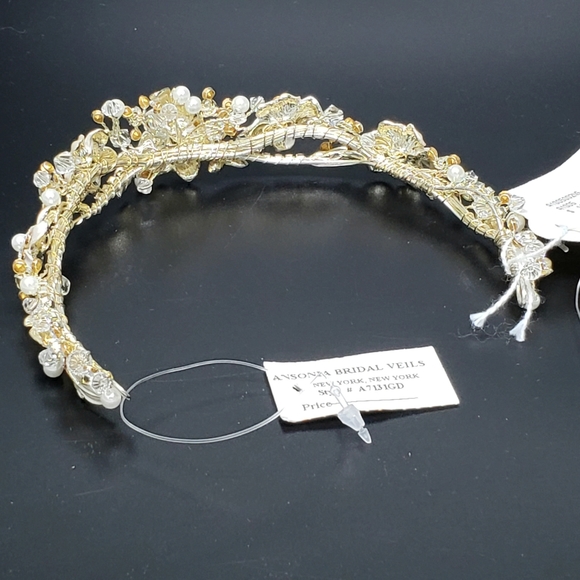 Ansonia Bridals Floral Pearl Wedding Headpiece - Picture 7 of 7